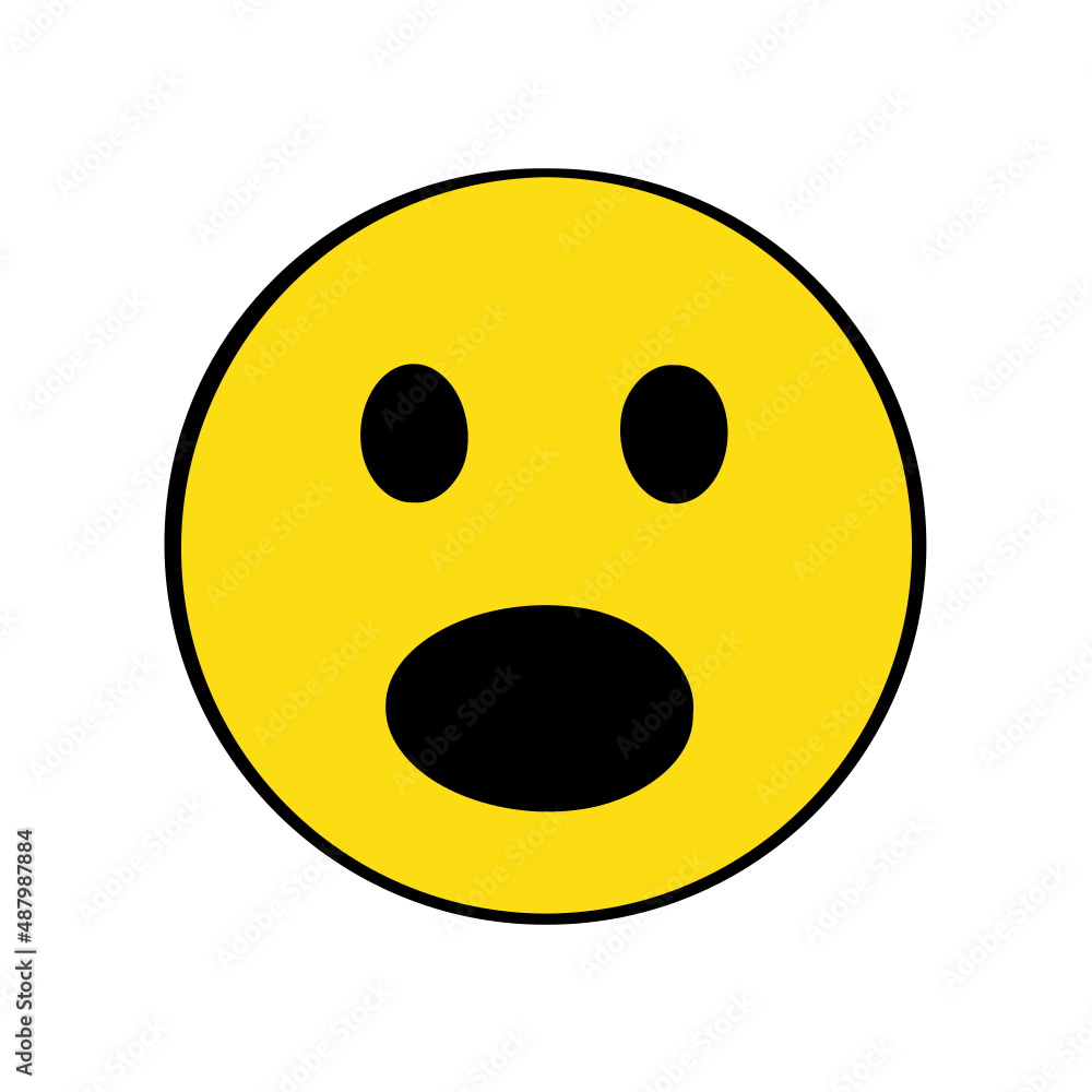 Shocked face emoji. Isolated. Vector. Cartoon Shocked face emoji. Isolated. Vector. Cartoon