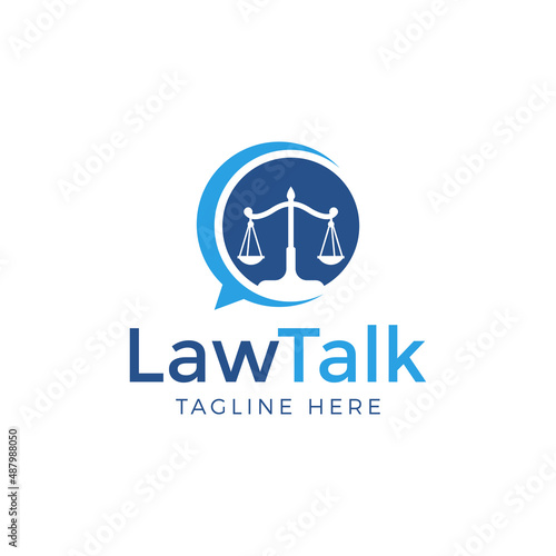 creative chat law firm logo design vector.