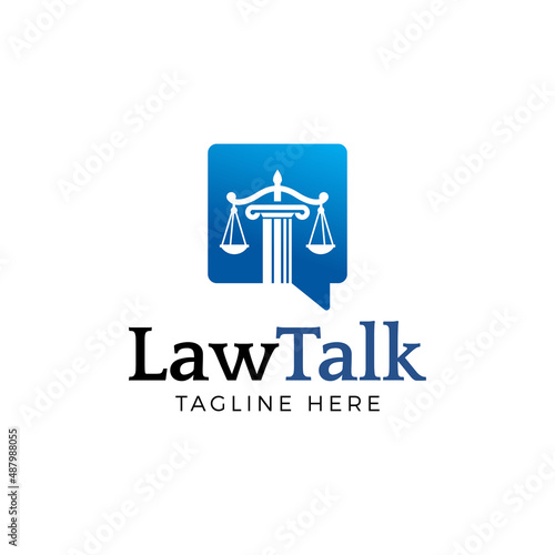 creative chat law firm logo design vector.