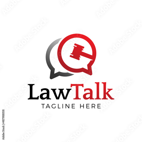 creative chat law firm logo design vector.