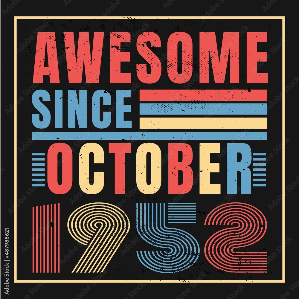 Awesome since February 1952.February 1952 Vintage Retro Birthday Vector