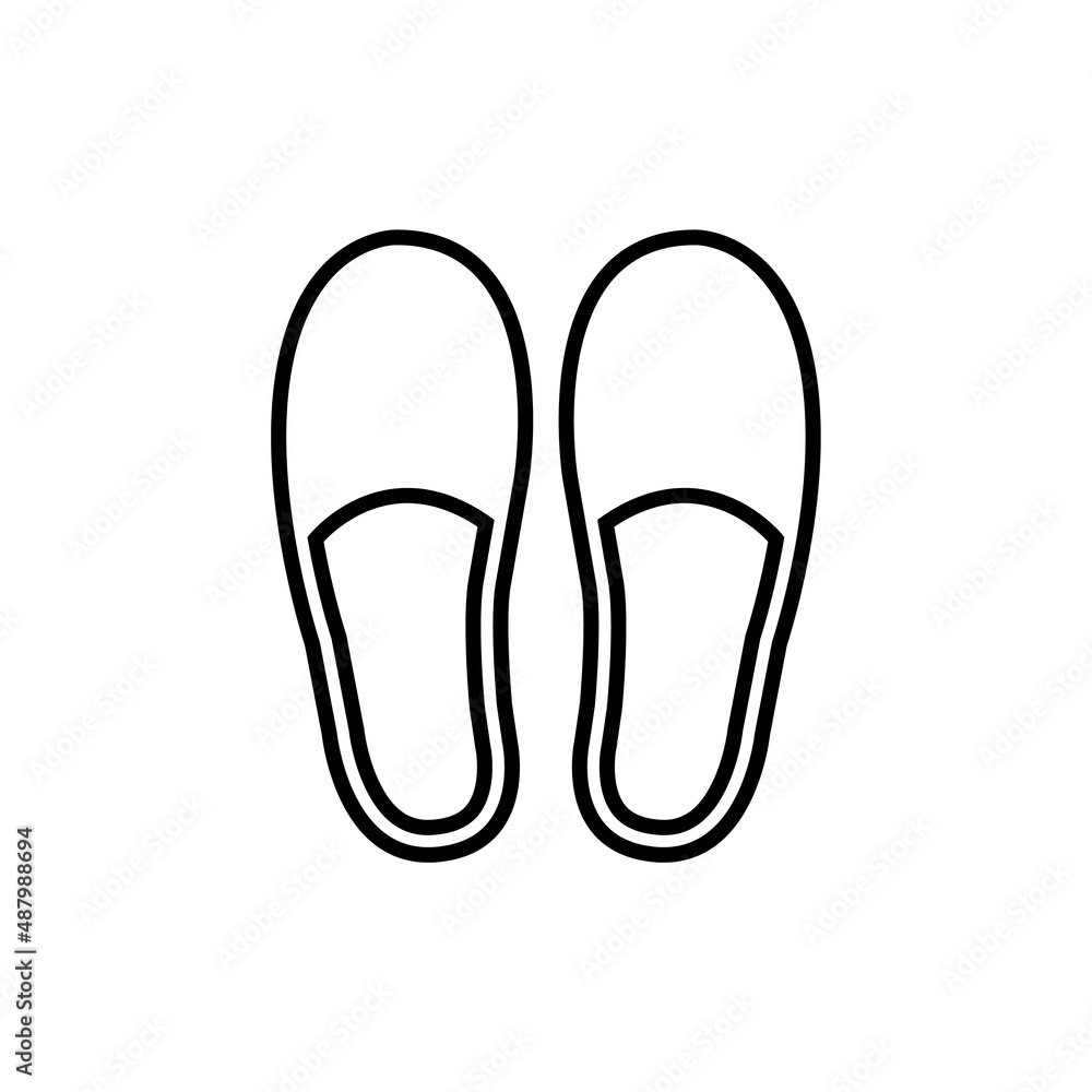 Slippers line icon, vector outline logo isolated on white background Slippers line icon, vector outline logo isolated on white background