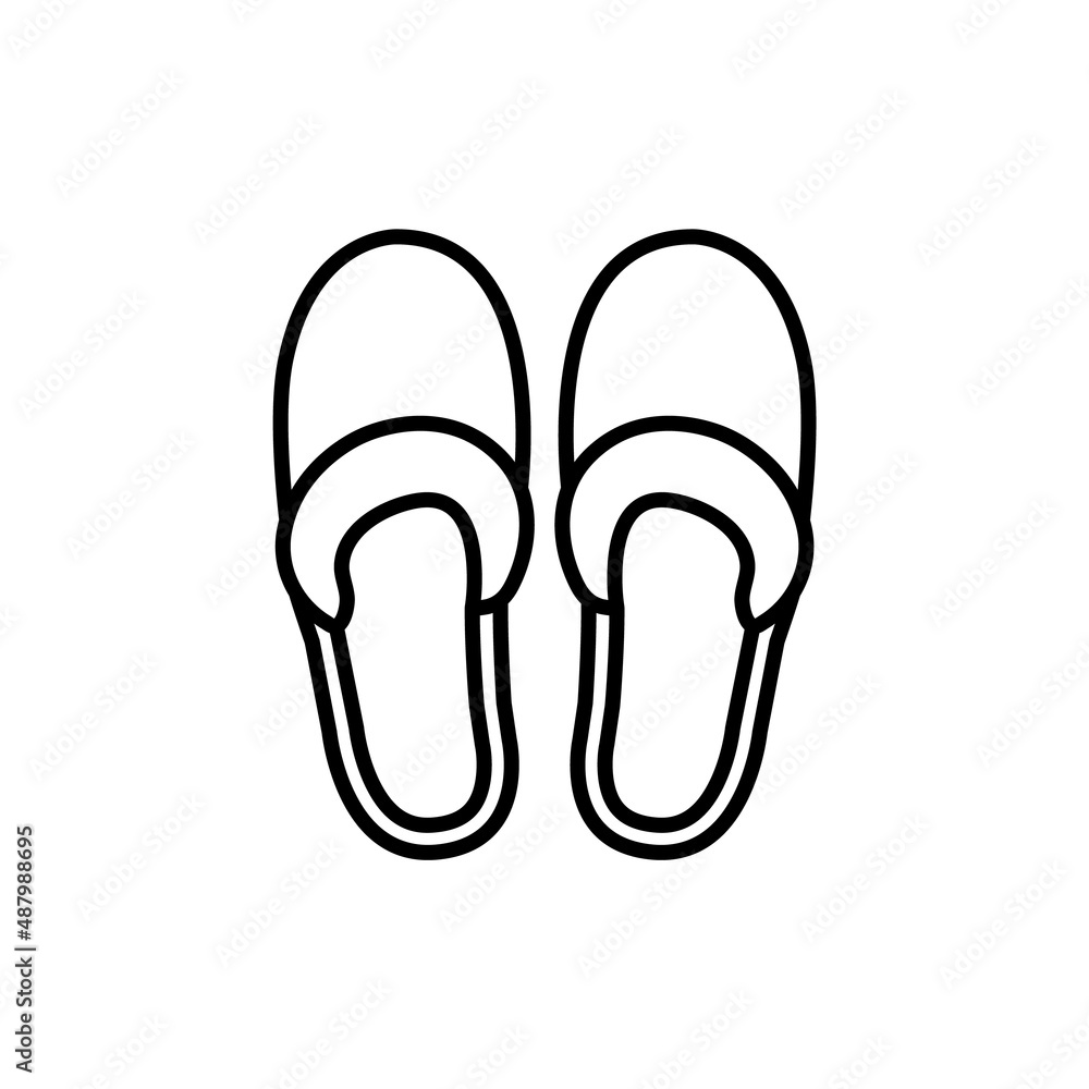 Slippers line icon, vector outline logo isolated on white background Slippers line icon, vector outline logo isolated on white background