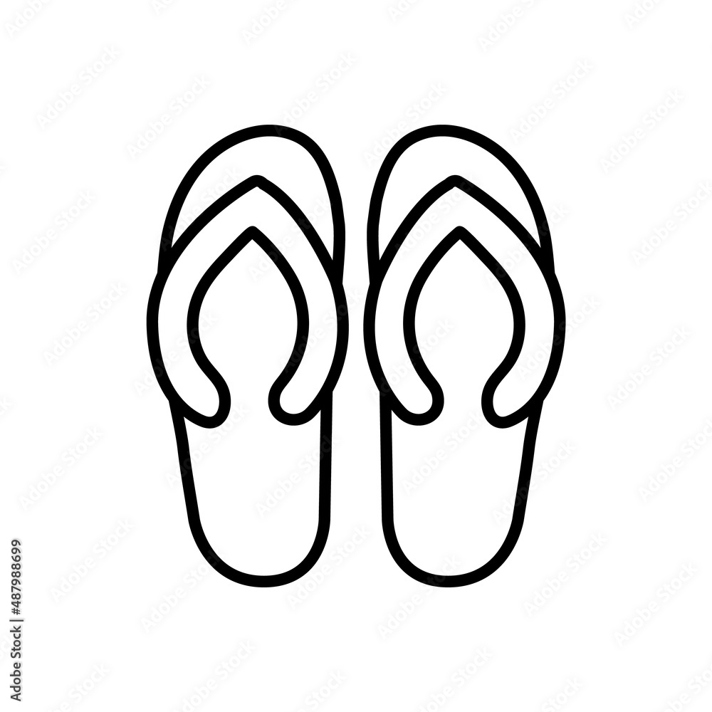 Slippers line icon, vector outline logo isolated on white background Slippers line icon, vector outline logo isolated on white background