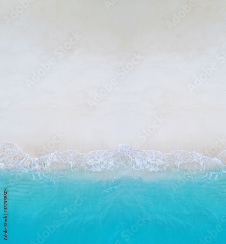 water in the sea in summer from above. Great reflection texture. Idyllic beach.