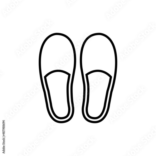 Slippers line icon, vector outline logo isolated on white background