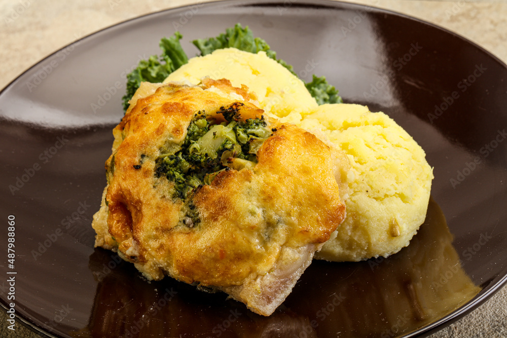 Roasted pangasius fillet with mashed potato Roasted pangasius fillet with mashed potato