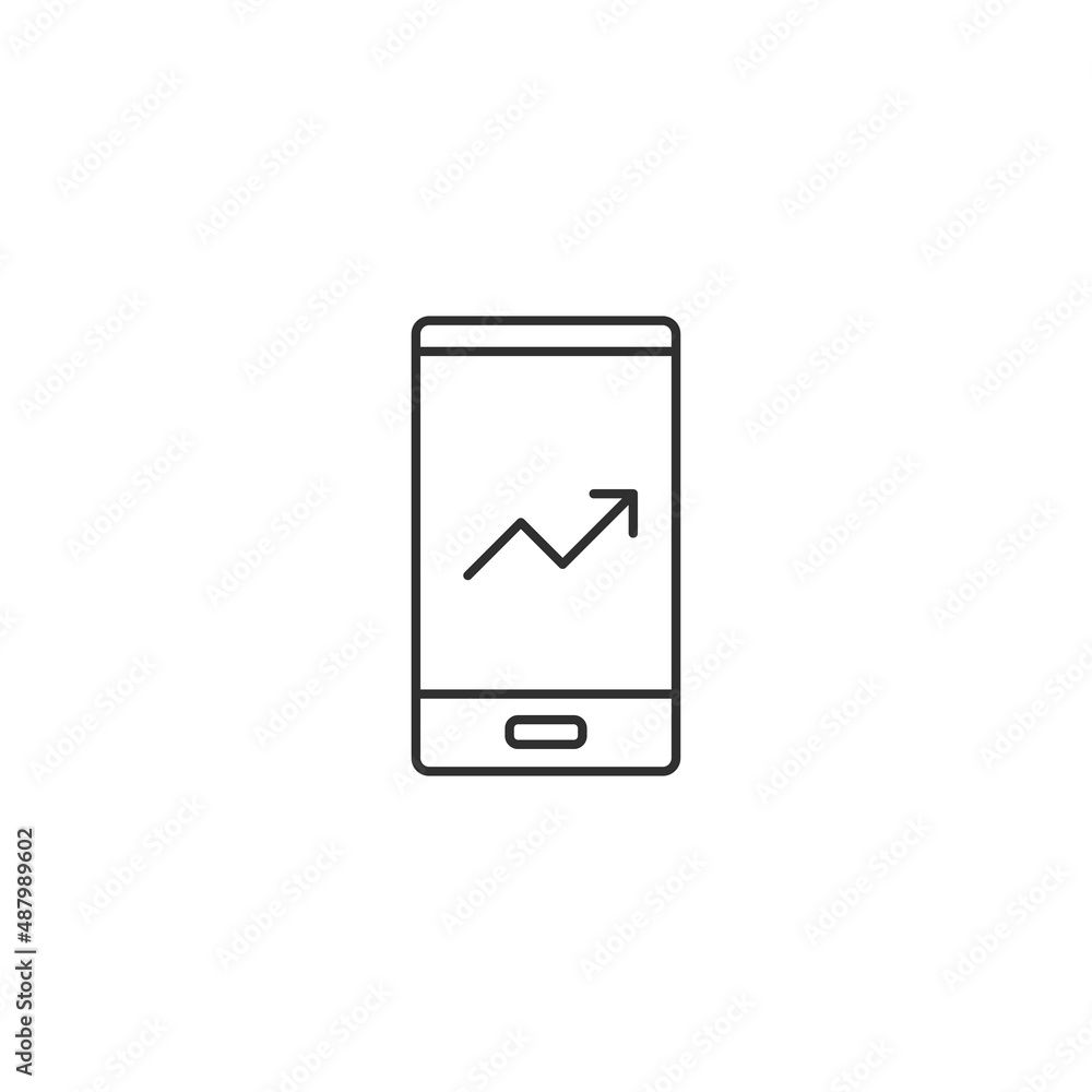 Progress graph growth up line icon. Business chart grow diagram Progress graph growth up line icon. Business chart grow diagram