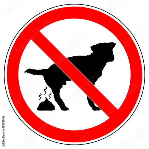 vsrr49 VectorSignRoundRed vsrr - german: Hundekot verboten - kein Hundeklo . english: prohibition sign . dog excrement, no dog pooping . vector graphic sign . transparent . AI 10 / EPS 10 . g11206 photo