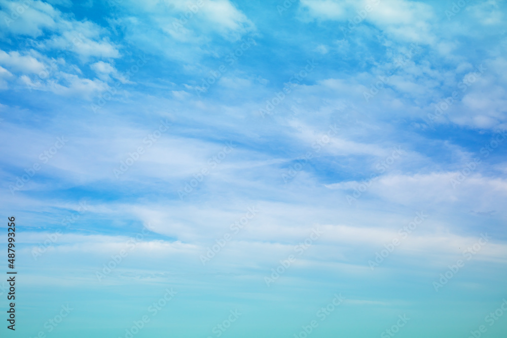 Blue sky with clouds. Abstract nature sky background