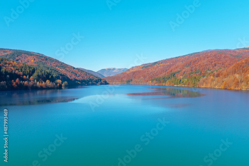 Beautiful mountain lake in autumn
