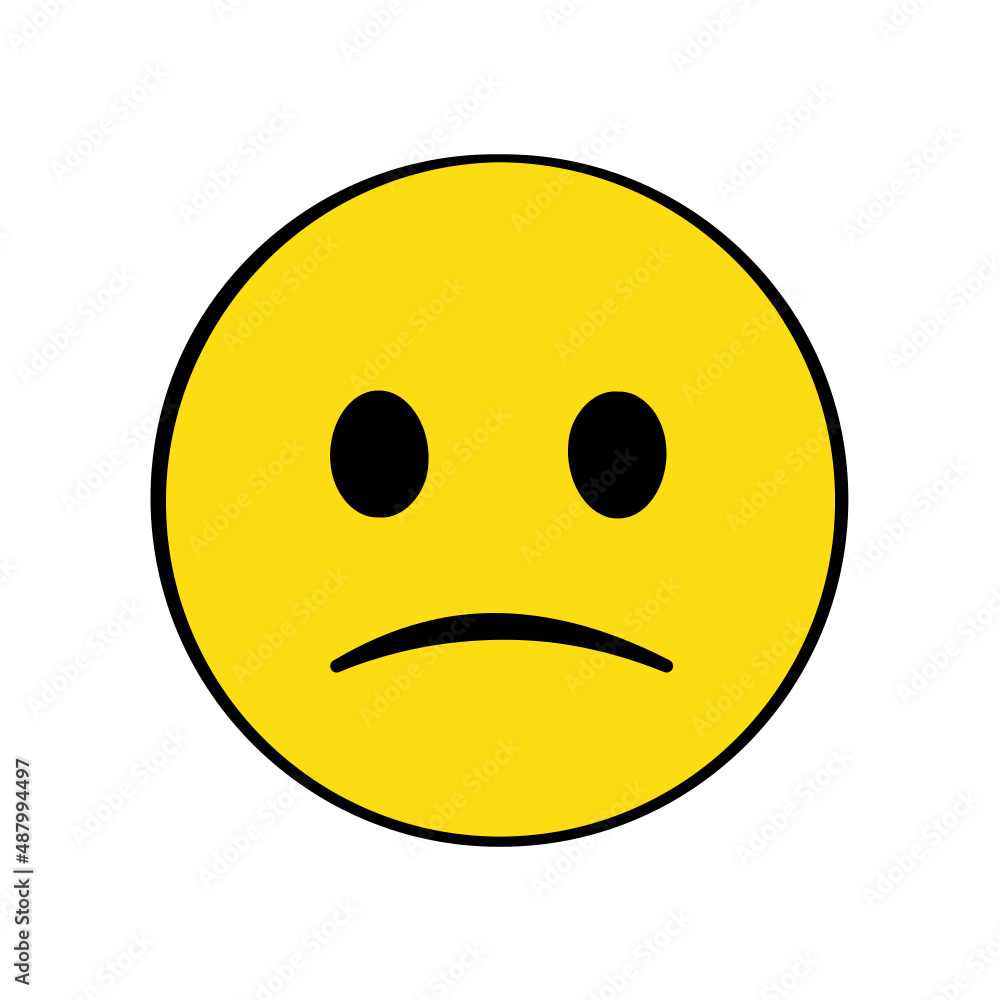 Sad face emoji. Isolated. Vector. Cartoon Sad face emoji. Isolated. Vector. Cartoon