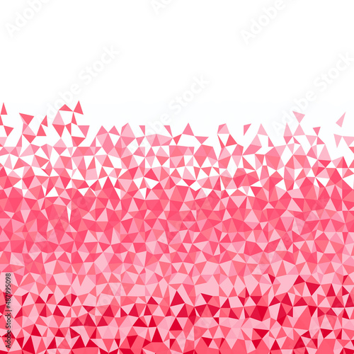 Polygonal pink mosaic background. Abstract low poly vector illustration. Triangular pattern, copy space. Template geometric business design with triangle for poster, banner, card, flyer