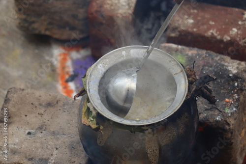 cooking in the kitchen