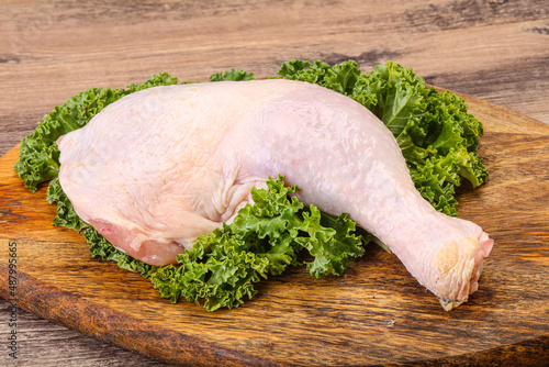 Fotografie, Obraz Raw chicken leg for cooking