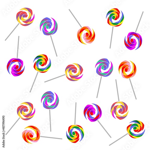 Lollipop candy pattern, sweet food background