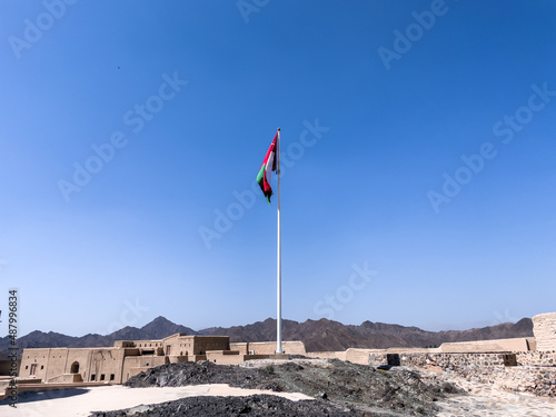 Oman flag in bahla fort