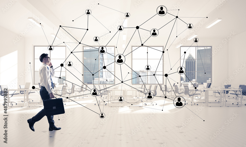 Networking and social communication concept as effective point for modern business Networking and social communication concept as effective point for modern business