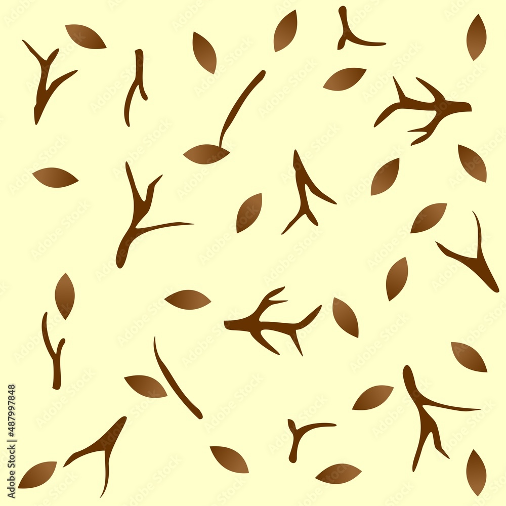 Brown leaves pattern background Brown leaves pattern background