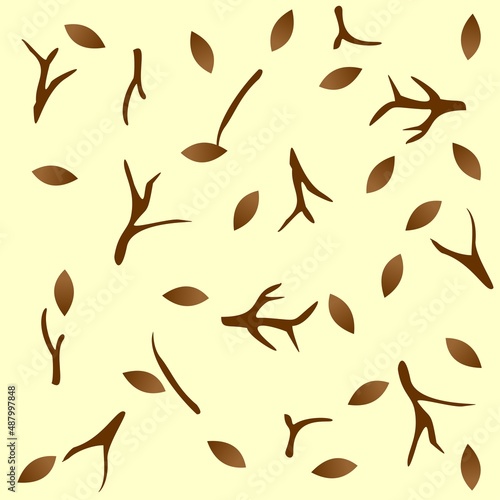 Brown leaves pattern background
