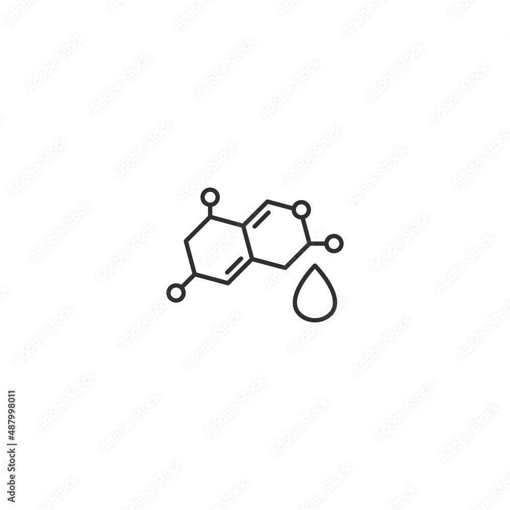 Hormone testosterone level formula line icon. Chemical model molecule Hormone testosterone level formula line icon. Chemical model molecule
