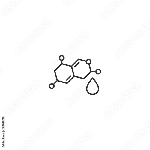 Hormone testosterone level formula line icon. Chemical model molecule