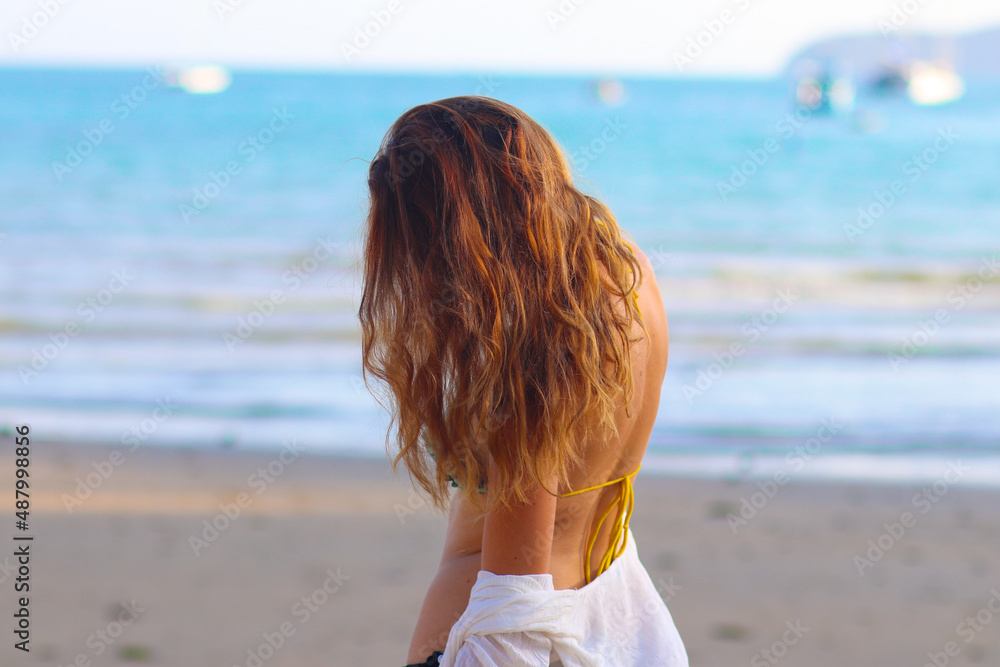 woman on the beach