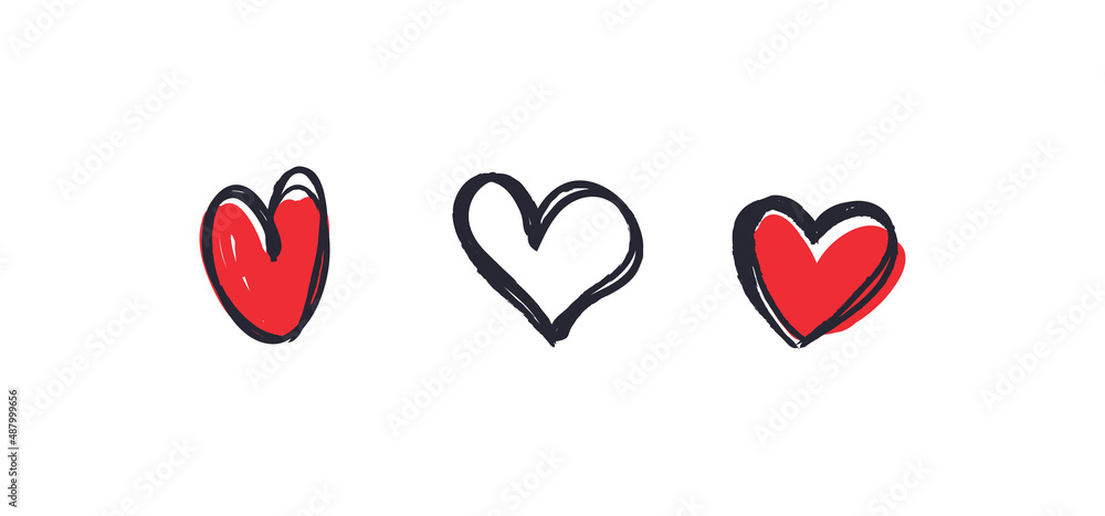 Doodle hearts collection. Set of hand drawn vector heart illustrations. Valentine's day love design elements. Doodle hearts collection. Set of hand drawn vector heart illustrations. Valentine's day love design elements.