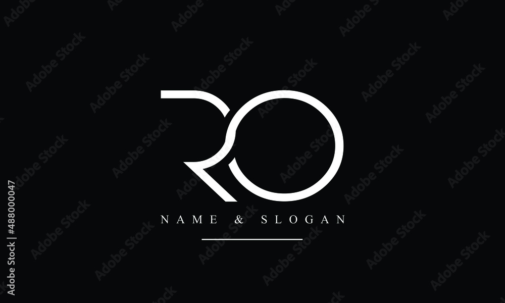 Εκτύπωση καμβά RO, OR, R, O abstract letters logo monogram