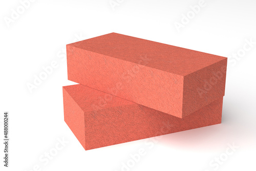 Wallpaper Mural Brick red isolate on white background 3d rendering Torontodigital.ca