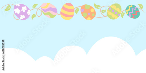 Easter egg banner - pastel color