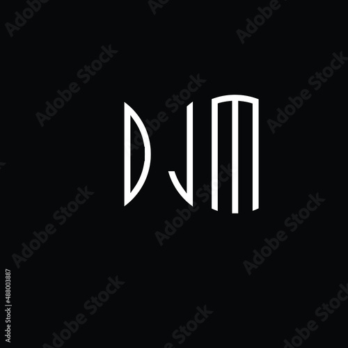 Title: DJM Letter logo design with a circular shape vector in illustration.