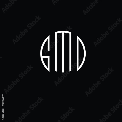 Title: GMD Letter logo design with a circular shape vector in illustration.