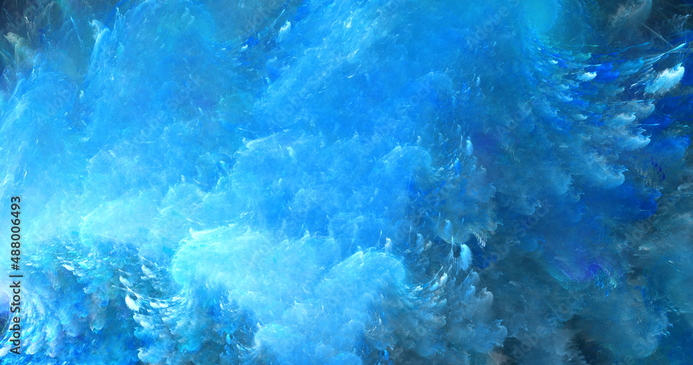 Abstract blue fantastic clouds. Colorful fractal background. Digital art. 3d rendering. Abstract blue fantastic clouds. Colorful fractal background. Digital art. 3d rendering.
