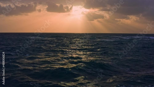 Sunset sea ocean sun sunrise travel view motion travel wave photo