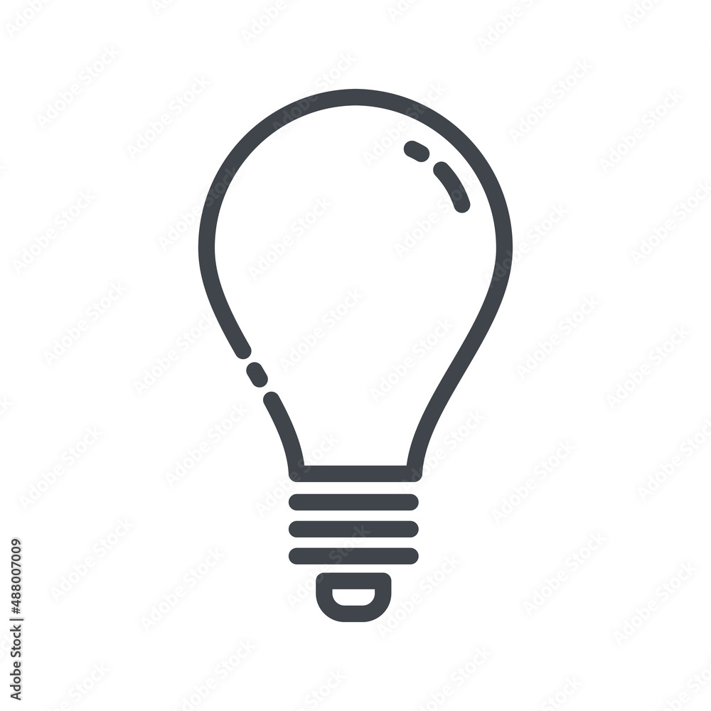 Vector bulb line icon isolated on transparent background. Light conduction. Vector bulb line icon isolated on transparent background. Light conduction.