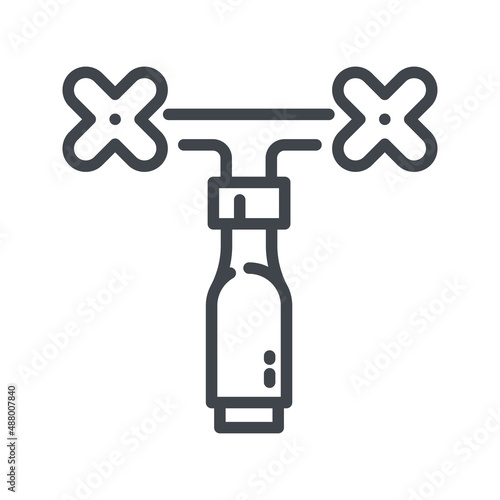 Vector faucet line icon isolated on transparent background.