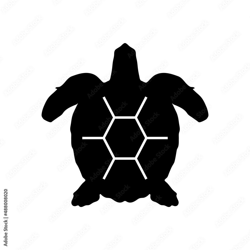 Obraz premium black icon turtle white background