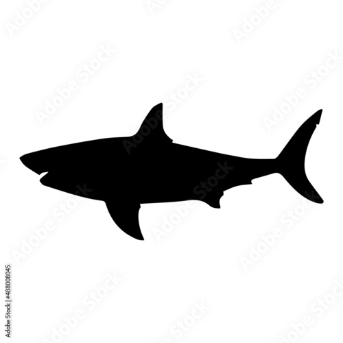 icon shark black   white background