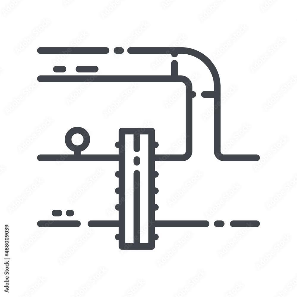 Vector line icon plumbing pipes isolated on transparent background. Vector line icon plumbing pipes isolated on transparent background.