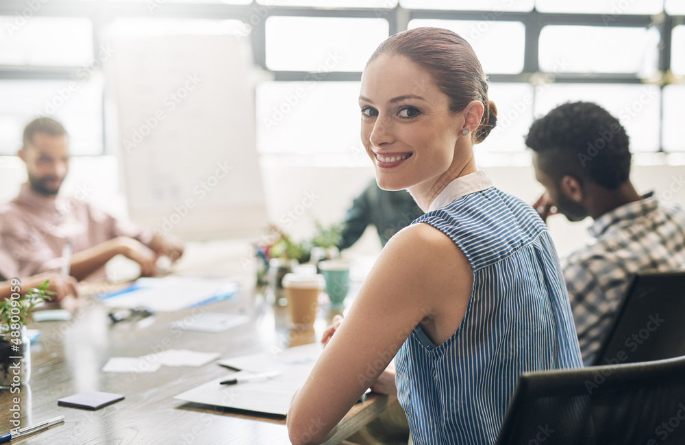 Do something today that your future will thank you for. Portrait of a businesswoman sitting in a meeting. Do something today that your future will thank you for. Portrait of a businesswoman sitting in a meeting.