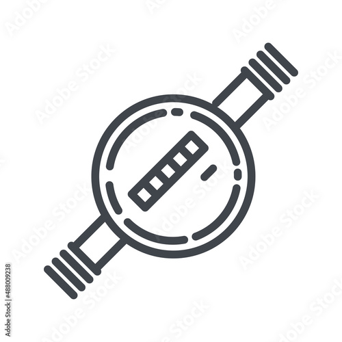 Vector line icon water meter isolated on transparent background.