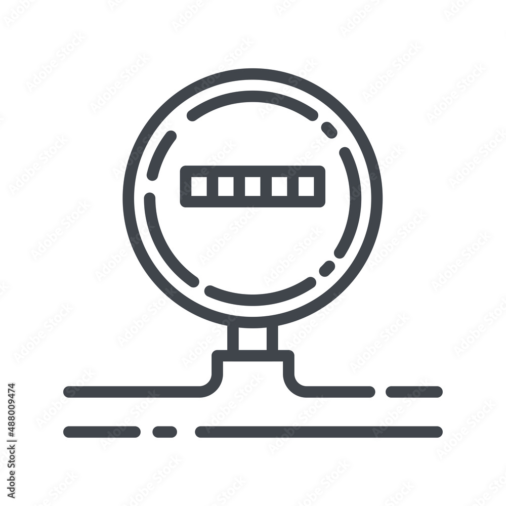 Vector line icon water meter isolated on transparent background. Vector line icon water meter isolated on transparent background.