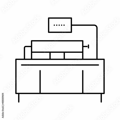 coca pressing machine line icon vector illustration