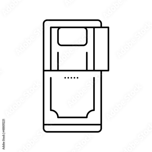 coffin with opened cap line icon vector isolated illustration