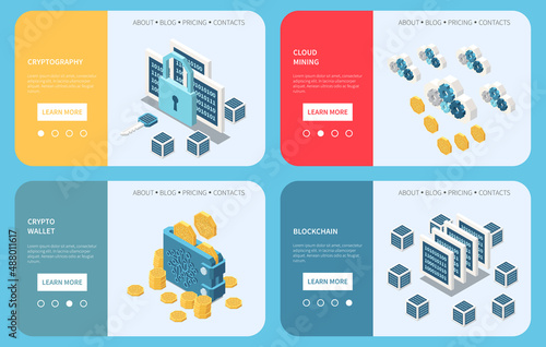 Crypto Technology Banners Set