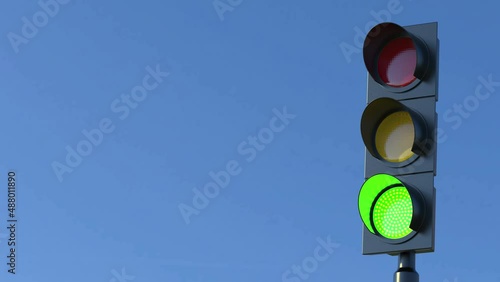 Traffic light with sky background
