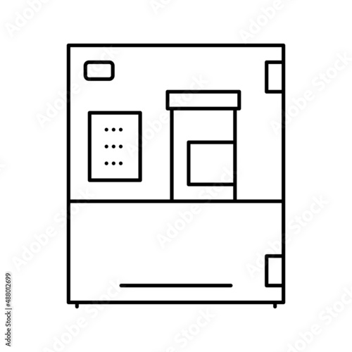 medicine factory machine line icon vector illustration