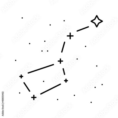 big dipper constellation line icon vector illustration