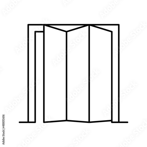 folding door line icon vector illustration